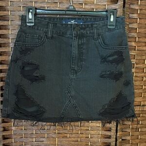 Hollister Distressed Black Mini Skirt